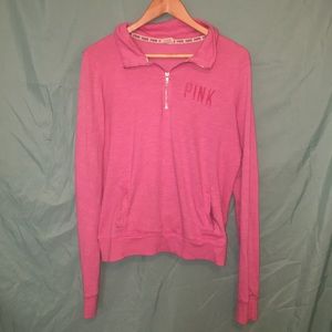 Quarter zip pink sweatshirt